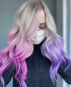 Pink And Purple Hair Ideas, Highlights Pink Hair, Blonde Hair With Purple Tips, Purple Hair Ideas, Purple Blonde Hair, Highlights Pink, Pink And Purple Hair, Purple Hair Color Ideas, Pastel Purple Hair