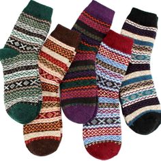 PRICES MAY VARY. Package: 5Pairs in one bag EXCELLENT GIFT CHOICE : Everybody needs more socks. YZKKE winter wool cotton socks make the perfect present for hikers, outdoor walkers, perfect for christmas or daily wear. Beautiful design for the coming Christmas festival.you also could choose for your girlfriend, dauther, wife, as birthdays, Christmas gift. or as women socks gift. SIZE & CARE : 5 pack Womens wool socks come is a standard US SIZE that fit shoe sizes from US 5 - 9, so everyone can en Womens Wool Socks, Knit Wool Socks, Compression Sleeves, Winter Socks, Thick Socks, Warm Socks, Socks For Women, Vintage Soft, Vintage Winter