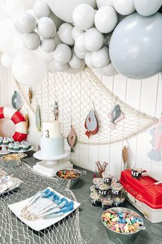 A FABULOUS Fishing Party Fishing Second Birthday, Baby Shower Theme Fishing, Fish Bday Party Ideas, Fishing Pool Party, Officially Two Birthday Party, Ice Fishing Birthday Party, Fish Themed Baby Shower Ideas Boy, 30th Birthday Fishing Theme