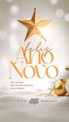 Feliz ano novo réveillon paz data comemorativa comemoração esperança ano positivo véspera inicio novo ano Magazine Layout, Christmas Wishes, Gold Design, Christmas And New Year, Happy New, Happy New Year, Banners, Layout, Social Media