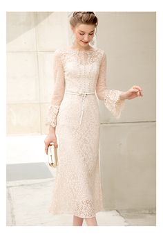 Spring and autumn long-sleeve high-end lace short wedding dress - Nadin Note:***The product can be customized according to measurements with an extra fee of 20% of the product value. Please contact Ggr@goodgirlrebel.com send us a direct message for further assistance. Lace Short Wedding Dress, Modest Lace Dress, 2nd Wedding, Pink Ball Gown, White Wardrobe, Cream Lace Dress, White Cocktail Dress, Wedding 2024, Lace Short