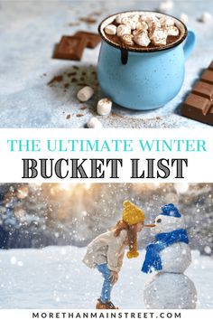 the ultimate winter bucketet list for kids and adults to enjoy in the snow with