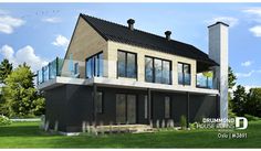 this is an artist's rendering of a modern house in the country side view