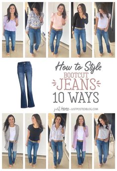 How to Style Bootcut Jeans 10 Ways #justpostedblog #ShopStyle #shopthelook #MyShopStyle #OOTD #LooksChallenge #ContributingEditor #Lifestyle Bootcut Jeans Outfit Spring, How To Style Bootcut Jeans, Bootcut Pants Outfit, How To Wear Bootcut Jeans, Capsule Clothing, Mom Makeover, Style Bootcut Jeans, Bootcut Jeans Outfit, Bootleg Pants