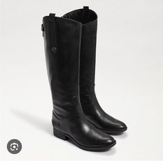 Brand New Condition Leather Soft Not Stiff Back Zipper Will Also Fit A 7 No Box 1” Block Heel Women Black Riding Boots, Womens Black Leather Riding Boots, Leather Riding Boots Women, Timeless Boots, Equestrian Chic, Sam Edelman Boots, Womens Riding Boots, Lug Sole Boots, Black Riding Boots