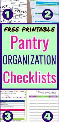 the free printable pantry organization checklist is shown