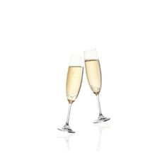 two glasses of champagne on a white background