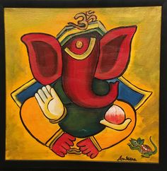 an oil painting of the god ganesh