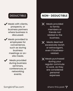 two different types of business cards with the words deductible and non - deducible