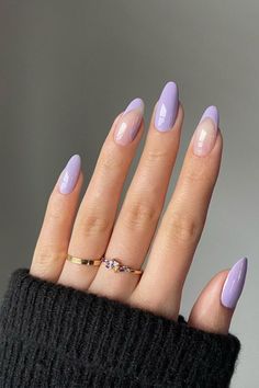 Pretty Nail Designs Acrylics, Lilac Nails, Purple Acrylic Nails, Lavender Nails, Nagel Tips, Cute Acrylic Nail Designs, Pretty Nail Designs, Oval Nails