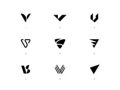 black and white logos with different shapes