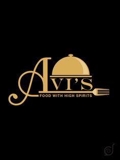 the logo for av's food with high spirits, which is designed to look like an