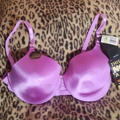 Warner's Purple Bra Size 38 B New Purple Stretch Padded Bra, Purple Padded Stretch Bra, Stretch Padded Purple Bra, Fitted Feminine Purple Bra, Feminine Purple Bra, Purple Demi Bra, Cheap Purple Bra With Built-in Bra, Purple Seamless Underwire Bra, Purple Bra