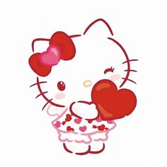 an image of a hello kitty holding a heart