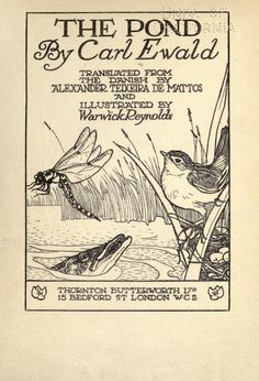 an advertisement for the pond by cari ewald, featuring two birds and a frog