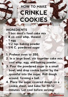 how to make crinkle cookies with instructions for baking them in the microwave or oven