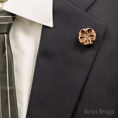 "Mini Brown Kanzashi Flower Lapel Pin with 4mm Swarovski Silver Night Crystal SIZE: 1\" Comes in a Luxury Black box with Non-Tarnish Cotton. Become a Fan on Facebook:  https://www.facebook.com/BoArtDesign Become a Fan on Pinterest: https://www.pinterest.com/BoArtDesign NOTE Please note, that items may not be as large as they appear! Because every item is handmade, flower shape may slightly vary! While every effort is made to accurately represent the true colors of the ribbon/fabric used in my wo Lapel Flower Wedding, Lapel Pins Wedding, Custom Lapel Pins, Kids Hair Clips, Pink Hair Clips, Flower Lapel, Suit Pin, Wedding Gifts For Groomsmen, Stocking Stuffers For Men