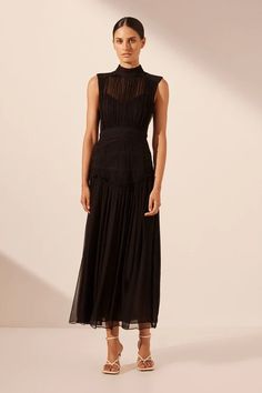 Clemence High Neck Midi Dress | Black | Dresses | Shona Joy – Shona Joy International Black Formal Midi Dress, 30th Birthday Outfit, Maxi Dresses Online, Black Tie Attire, Formal Dress Code, Winter Wedding Guest Dress, High Neck Midi Dress, Western Wedding Dresses, Shona Joy