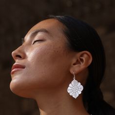 LIMITED EDITION Granulation is a beautiful, traditional silversmithing technique involving tiny balls of pure silver attached to a base.  Highly time intensive, our artisans have hand attached every..single..ball by hand to these solid silver earrings.  Jewellery to treasure.   100% brushed recycled sterling silver (92. 5), hallmarked, hand made by Fairtrade artisans in India, 10% of all sales go directly to our partnered children's charities. Do not apply perfumes or creams while wearing your j Nickel-free Silver Fusion Earrings, Nickel Free Silver Fusion Earrings, Artisan Sterling Silver Wedding Earrings, White Temple Jewelry Drop Earrings, Traditional White Pierced Earrings, Pierced Fusion Style Sterling Silver Jewelry, Traditional Hypoallergenic Drop Earrings, Nickel-free Sterling Silver Fusion Earrings, Sterling Silver Single Earring In Fusion Style