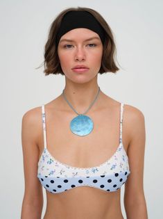 The Muna bikini by For Love and Lemons has an adorable polka dot/floral patchwork fabrication inspired by '70s Palm Springs. Pair with the matching Muna Coverup! Spring Polka Dot Swimwear, Velvet Bra, Designer Hair Accessories, Whimsical Dress, Feminine Top, Vintage Swimwear, Floral Patchwork, For Love & Lemons, High Waist Bottoms