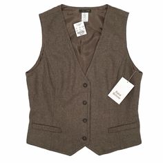 ***** Buy With Confidence! Poshmark Has Granted Us Ambassador Status To Recognize Our Consistently Excellent Quality & Customer Service ***** We Received A Love Note From A Happy Customer For This Stylish Vest - Thank You So Much! :-) This Is A Brand New J Crew Womens Wool Vest! It's Designed In Tweedy Brown And It's Fully Lined To Keep You Comfortable. Sizes: 4, 6, 8, 10, 12 And 14. Material: Wool Blend Color Is Tweedy Brown. 4 Button Front Back Is Made Of Same Material As Front 2 Small Faux Po Navy Blue Quilt, Buffalo Plaid Vest, Navy Blue Vest, Quilted Puffer Vest, Womens Puffer Vest, Brown Vest, Black Puffer Vest, Plaid Vest, Blue Vests