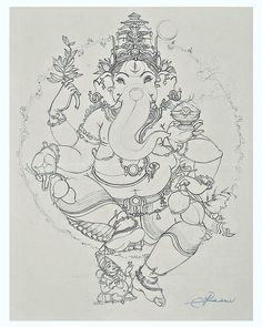 a drawing of the god ganesh