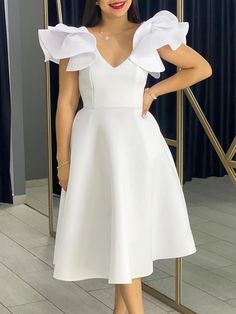 Ruffle sleeve high waist party dress ate046. Click to shop now. Free stable shipping world-wide! Cut Clothes, Line Dresses, Dresses Royal, A Line Dresses, Cardigan Sweater Dress, Maxi Robes, Red Midi Dress, Midi Dress With Sleeves, Yoga Shorts