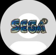 the word sega written in blue and white