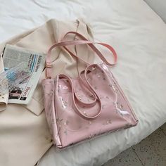 Kylethomasw New Autumn Winter Tote HandBag Korean Fashion Flower Print Y2k Aesthetic All Match Casual High-capacity Women Shoulder Bag Square Shoulder Bag For School In Spring, Spring Large Capacity Shoulder Bag For School, Spring School Shoulder Bag With Large Capacity, Pink Bags For Spring, Spring Pink Bags For Students, Pink Student Bag For Spring, Trendy Spring Satchel For School, Spring Pink Student Bags, Pink Large Capacity Satchel For Students