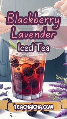 the blackberry lavender iced tea recipe is ready to be eaten