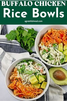 These Healthy Buffalo Chicken Rice Bowls are one of the best buffalo chicken recipes you’ll try! Made with tender, spicy buffalo chicken and topped with a refreshing tangy dill slaw, this recipe is perfect for meal prep or a quick dinner idea.