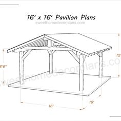 the measurements for a small wooden pavilion