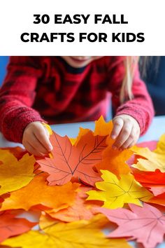 Child making fall crafts with colorful paper leaves. Crafts With Fall Leaves, Fall Crafts Toddlers, Fall Leaves Crafts Preschool, Crafts For Elementary Kids, Simple Fall Crafts, Apple Crafts Preschool, Easy Fall Crafts For Kids, Harvest Activities, Laura Grace