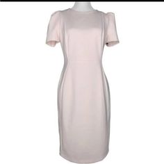 Lightly Worn. Tried On And Did Not Fit. Fabric Is Stretchy And Forms To Your Body. Calvin Klein Shorts, Calvin Klein White, Calvin Klein Dresses, Womens Calvin Klein, Sheath Dress, Pink White, Calvin Klein, Size 4, Midi Dress