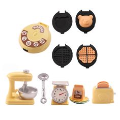 PRICES MAY VARY. [PERFECT DECORATION] This dollhouse kitchensets is made of PVC material, is durability, lightweight, easy to decorate carry and move. You can easily place these miniature accessories anywhere you want without much space. Help you quickly decorate the dollhouse you want. [YOU WILL RECEIVE] Mini Dollhouse kitchen playset contains 4 tools (mixer, bread maker, scale, waffle maker) and accessories (2 pans for waffles and flour).Size perfect for most dollhouse. Please measure your dol Modern Mini House, Mini House Furniture, Miniature Dollhouse Kitchen, Kitchen Playset, Bread Toaster, Mini Dollhouse, Play Pretend, Miniature Accessories, Fun Kitchen