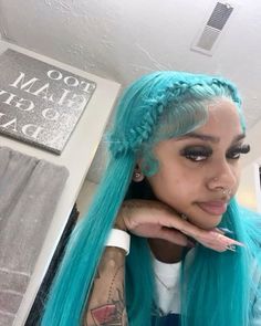 🩵 Blue Wig Outfit, Blue Braids For Black Women, Blue Wigs For Black Women, Hair Palette, Wig Installs, Twisted Hair, Creative Hair Color, Quick Natural Hair Styles, Quick Weave Hairstyles