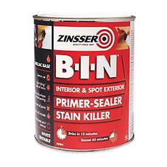 a can of primer sealer and stain killer with the words b - in on it