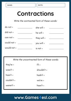 the worksheet for conjunctions with words