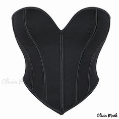 Olivia Mark - Black Velvet Corset Top with a Sensual Court Style Strapless Shapewear, Regal Style, Knitted Swimsuit, Knit Swimwear, Velvet Corset, Black Bustier, Camisole Set, Corset Style Tops, Stylish Letters