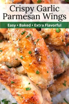 crispy garlic parmesan wings are an easy and tasty appetizer