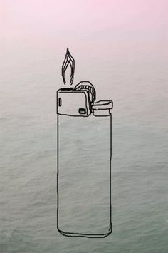 a drawing of a lighter floating in the water