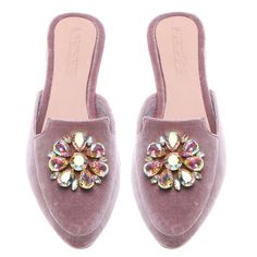 Atwater - | Bejeweled Mules | Mystique Sandals Strawberry Champagne, Rose Gold Accents, Slides Sandals, Shades Of Purple, Walk On