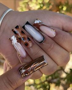 #nails #nailart #fallnails #fallnailart #fallnailcolors #trendy Tapered Square Acrylic Nails, Nails Tapered Square, Brown Acrylic, Simple Acrylic Nails, Work Nails, French Acrylic Nails, Exotic Nails, Soft Nails, Makeup Tricks