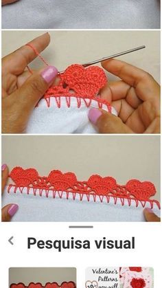 the instructions for how to crochet a heart