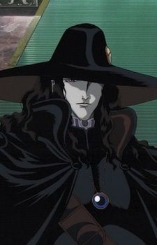 a person wearing a black hat and cloak