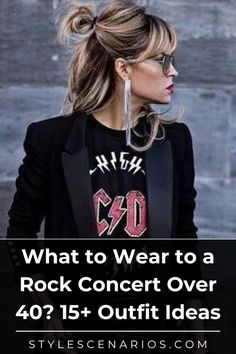 Rock your next concert in confidence with trendy outfit ideas tailored for women over 40. From chic leather jackets and band tees to tailored jeans and statement boots, these looks balance edgy style with sophistication. Feel comfortable and stylish while celebrating your love for music! #RockConcertStyle #Over40Fashion #ConcertOutfitIdeas #EdgyChic Rock Concert Style, Statement Boots, Tailoring Jeans, Edgy Chic