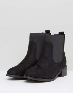 Shoes by Park Lane Faux-suede upper Elasticated inserts Stud detail Pull tab Round toe Block heel Trending Boots, Black Chelsea Boots, Park Lane, Chelsea Boot, Pull Tab, Faux Suede, Chelsea Boots, Block Heels, Chelsea