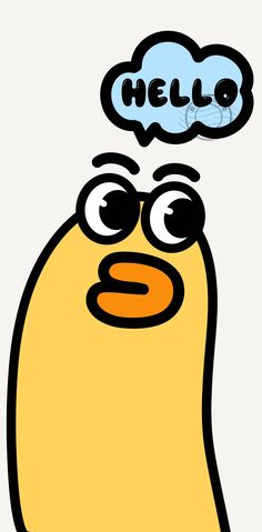 an image of a cartoon character with a thought bubble above his head that says hello