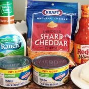 the ingredients for this meal are displayed on a counter top, including sauces and seasonings