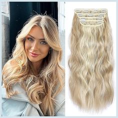 4pcs Clip In Hair Extensions Of 20 Inches 180g In Total. Each Package Includes: 1 Piece Of 7 Inches Wide Weft With 4 Clips; 1 Piece Of 6 Inches Wide Weft With 3 Clips; 2 Pieces Of 5 Inches Wide Weft With 2 Clips. You Can Choose The Number Of Pieces To Wear According To Your Needs. Compared To Traditional Hair Extensions, 4pcs Clip In Hair Extensions Can Provide You With More Volume With No Glue, No Tape, Causing No Damage To Your Hair And Scalp And With Less Shedding. Vigorous Clip In Extensions Color For Dark Hair, Golden Mix, Beige Blond, Curly Clip Ins, Bad Haircut, Beige Blonde, Clip In Hair, Clip In Extensions, Light Hair